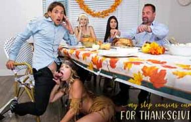 Jessie Saint, Katie Kush - My Step Cousins Cum For Thanksgiving
