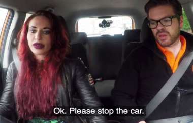 Diverse Stacey - Crazy Redhead Fucks Car Gearstick 