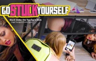 Crystal Taylor, Angel Youngs - Stuck Under The Teachers Desk - Gostuckyourself